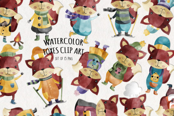 15 Watercolor Fox Graphics for Cozy Crafting & Illustrations