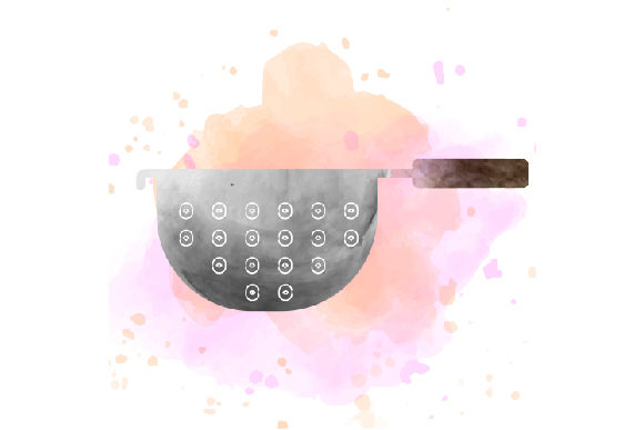 A Colander Watercolor Design for Crafts & Kitchen Brands