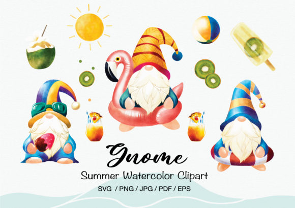 A Designer's Review: Summer Gnome Watercolor Graphics & Illustrations