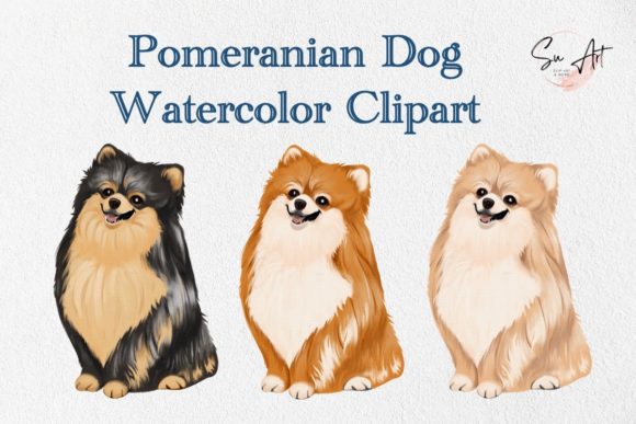 A Designer's Take on Pomeanian Watercolor Graphics