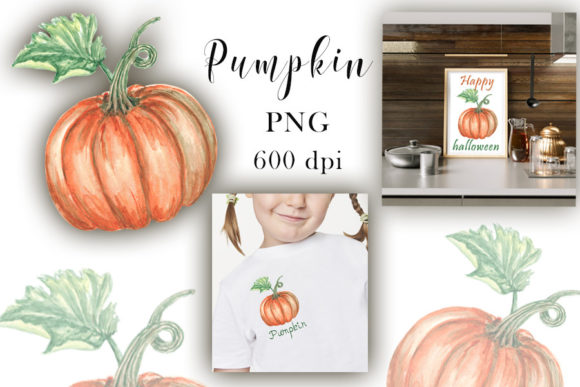 A Pumpkin Watercolor Illustration for Your Craft & Business Graphics