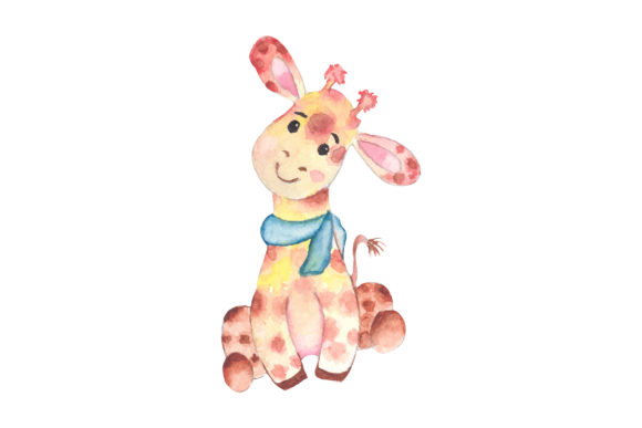 A Watercolor Cartoon Giraffe Graphic for Craft & Illustration Projects