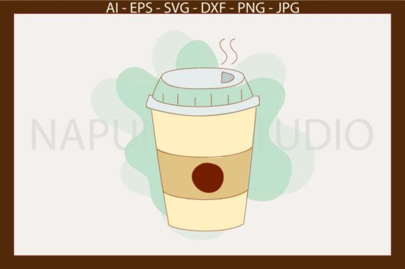 A Watercolor Coffee Design for Embroidery Projects