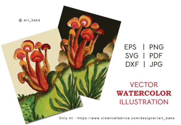 A Watercolor Mushroom Vector for Graphics & Illustrations