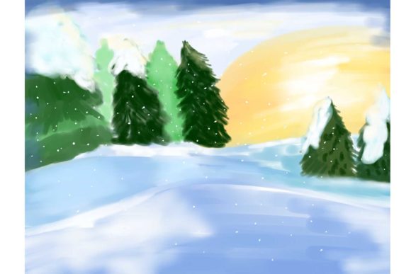 A Watercolor Sunset Illustration for Branding and Graphics