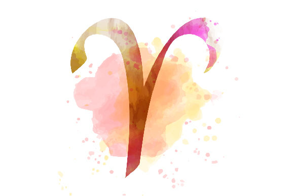 An Aries Zodiac Sign Watercolor Asset for Crafts and Birthday Projects