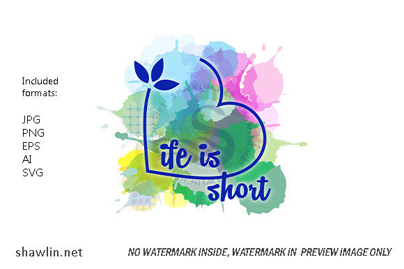 An Embroidery Designer's Review of Watercolor Quote Life is Short