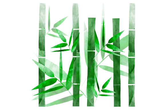 Bamboo Leaves Watercolor: A Versatile Design for Crafts & Nature Themes