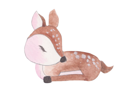 Cute Deer Watercolor Illustrations for Digital Products