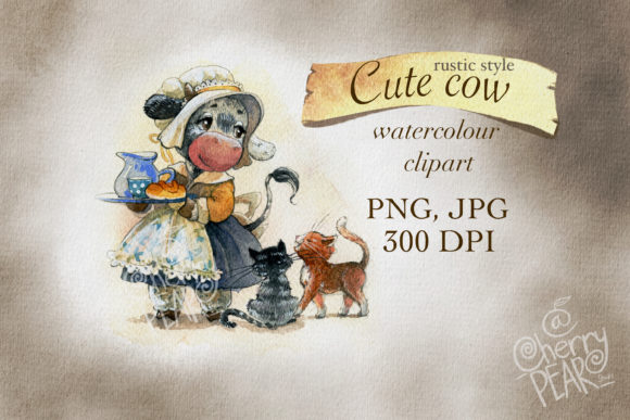 Cute Rustic Watercolor Graphics for Editorial Illustrations