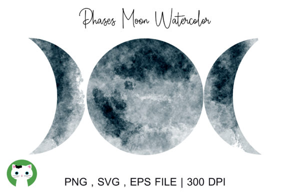 Evaluating the Phases Moon Watercolor Design for Embroidery