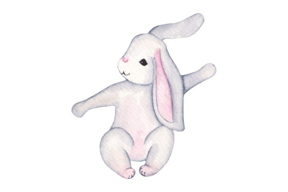 Little Bunny Watercolor Graphics for Illustrations