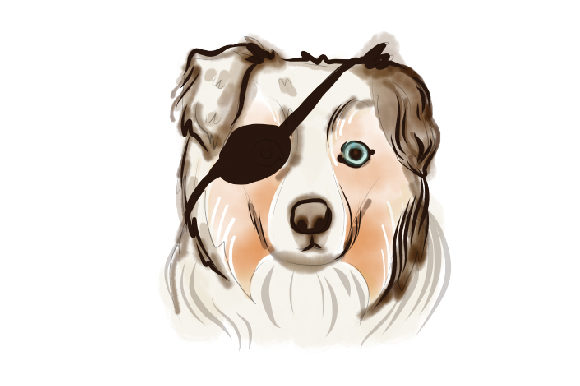 Watercolor Australian Shepherd Art for Dog-themed Crafts