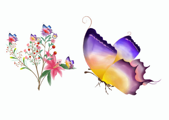 Watercolor Butterfly Illustration for Modern Graphics