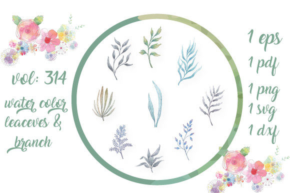 Watercolor Flower Leaf Clipart Set for Crafters & Illustrations
