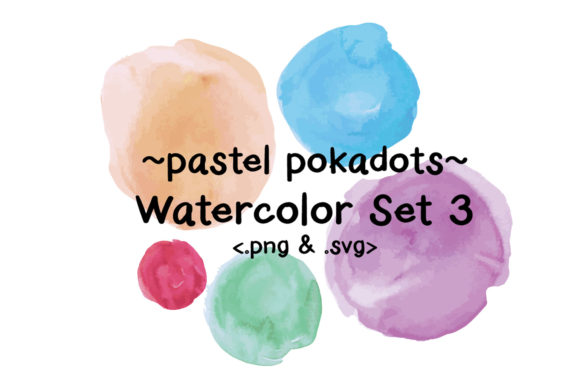 Watercolor Pastel Polka Dots Graphics for Craft Illustrations